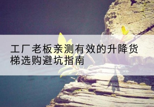 内江升降货梯怎么选-工厂老板亲测有效的升降货梯选购避坑指南